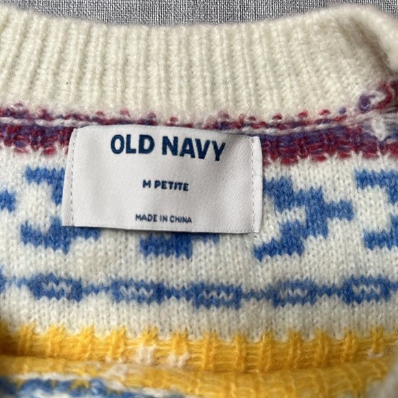 Knit Sweater & Beanie Hat Matching Set Rainbow Colorful Fair Isle PETITE MEDIUM - Picture 6 of 11